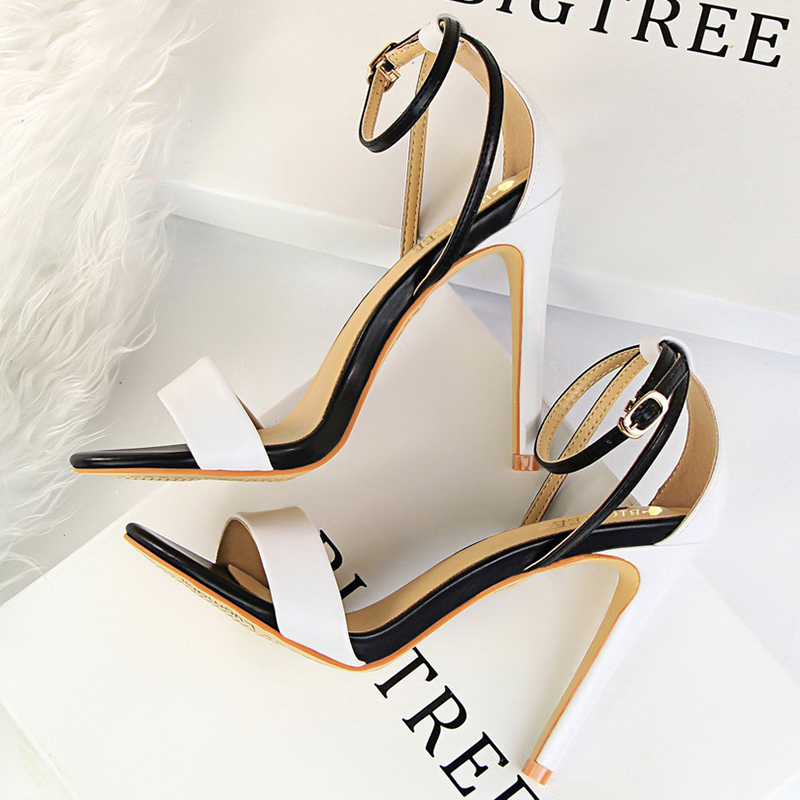 Women Fashion Ideas - Femmes noir-blanc concis en cuir 11