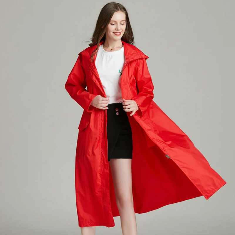 Women'S Fashion Raincoat - Manteau de pluie long respirant léger