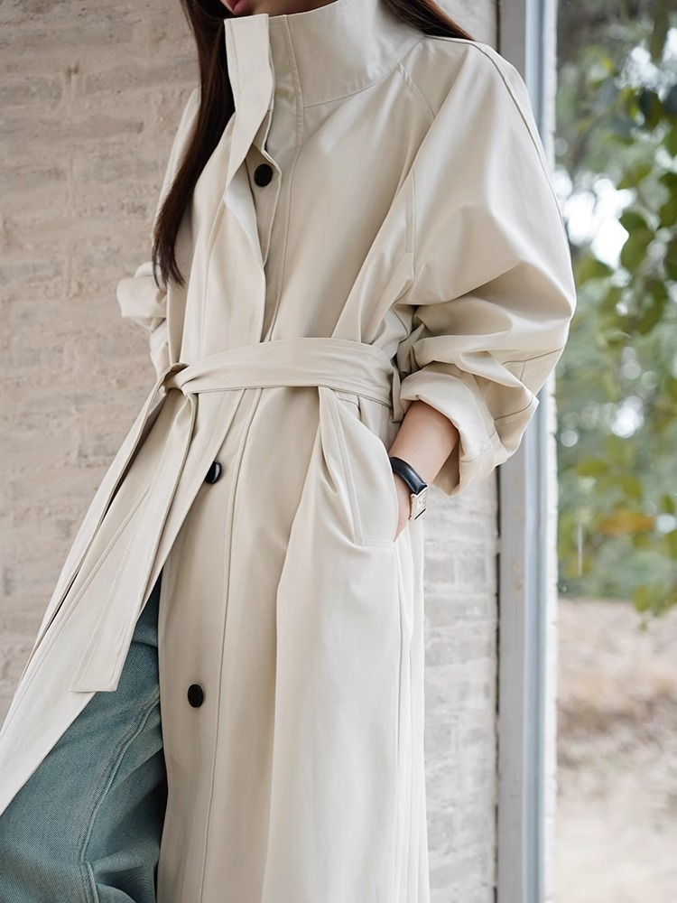 Women'S Fashion Raincoat - Trench marron pour femmes, imperméable à