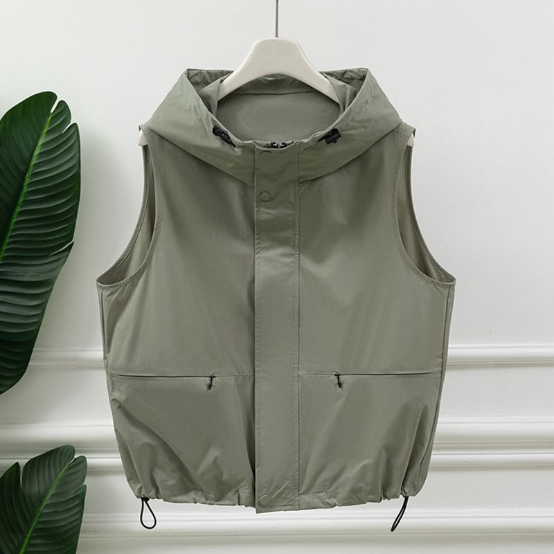 Women'S Fashion Utility Vest - Gilet utilitaire sans manches à capuche
