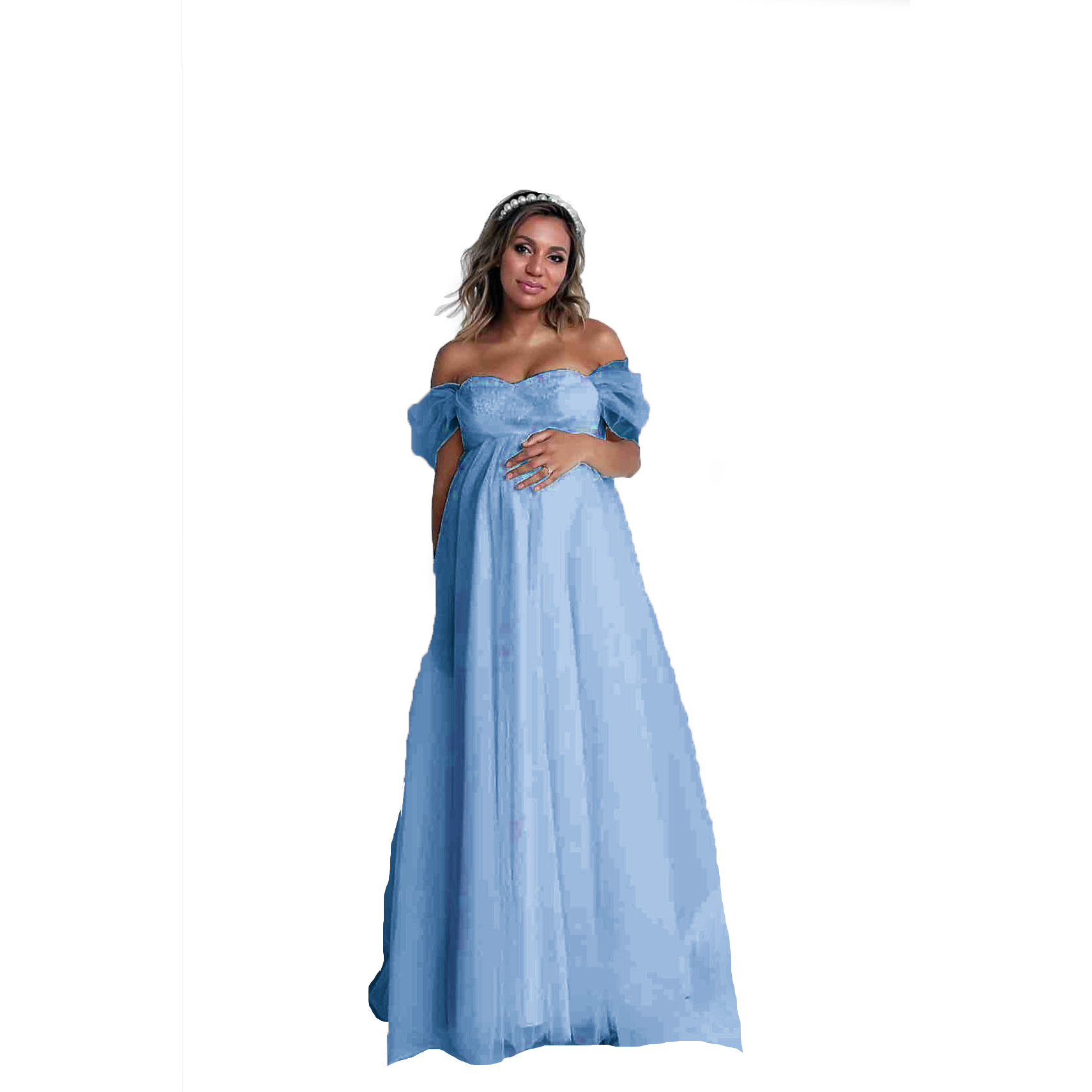 Women Fashion Photoshoot - Robe de maternité sans bretelles pour