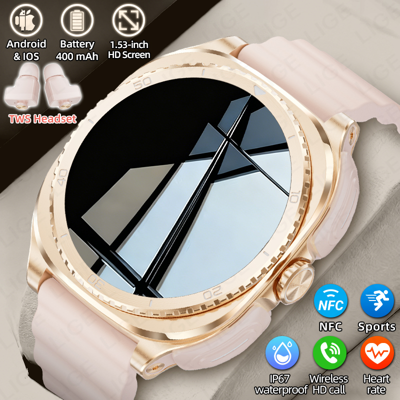 Women Fashion Week 2026 - Montre connectée LIGE 2-en-1 avec écouteurs