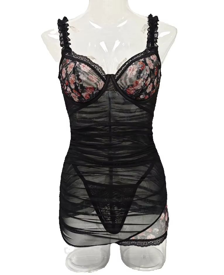 Spaghetti Strap Dress - Robe de lingerie en dentelle pour