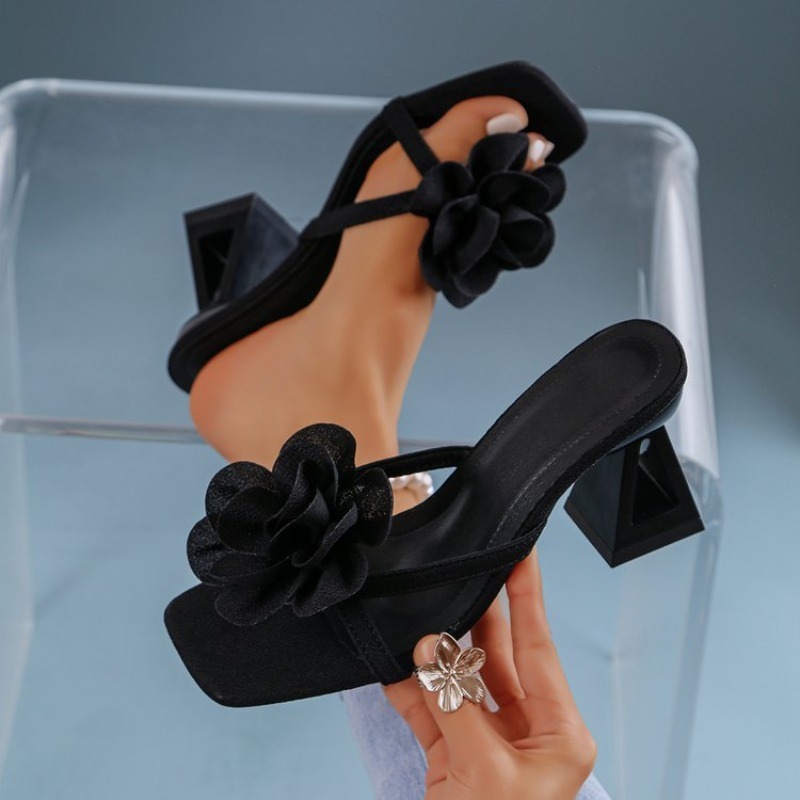 Spaghetti Strap Dress - Sandales à talons hauts pour femmes
