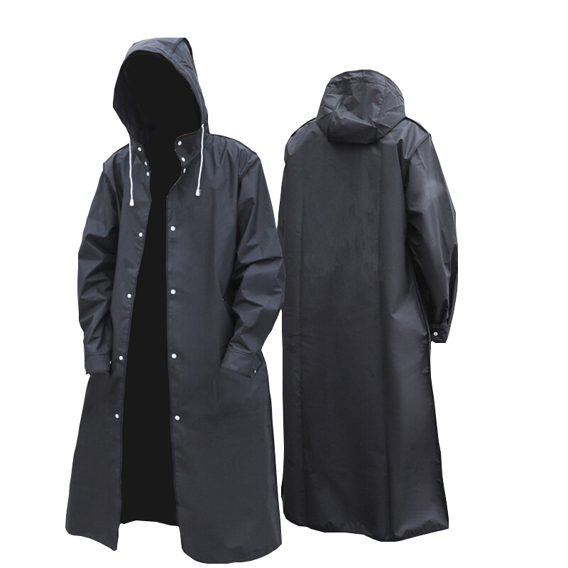 Women'S Fashion Raincoat - Noir mode adulte imperméable Long imperméable