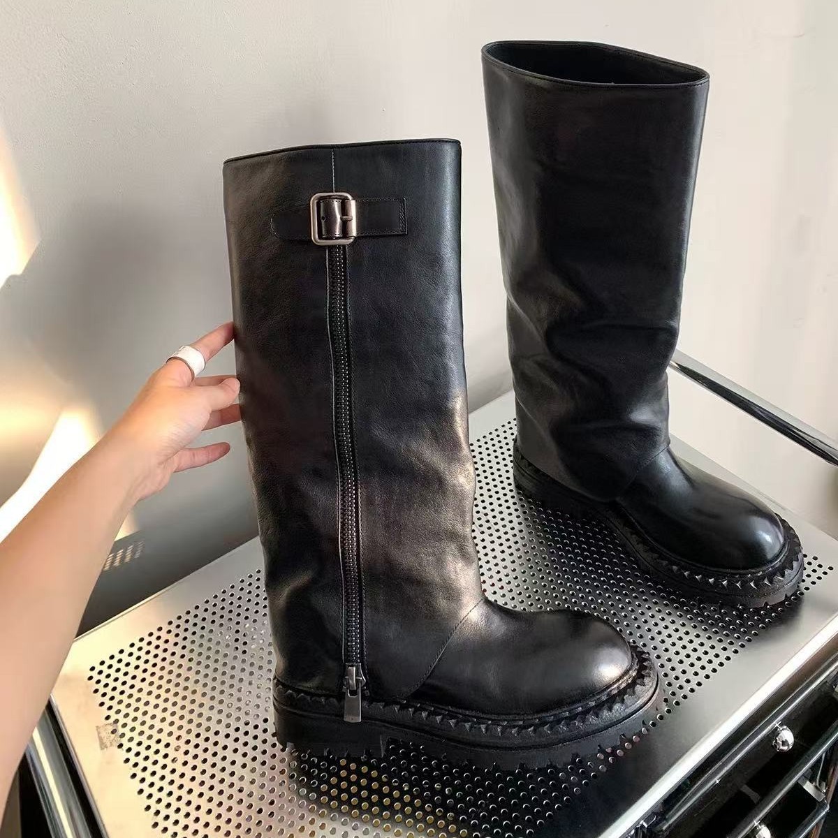 Women Fashion Youtube - Femmes bottes semelle épaisse hauteur augmentant