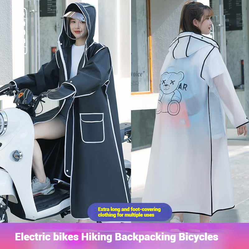 Women'S Fashion Raincoat - Imperméable long imperméable à capuche pour