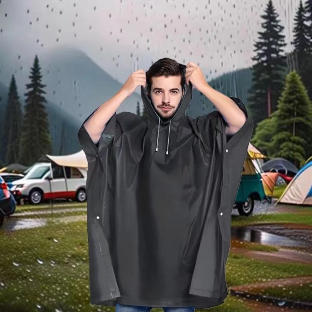 Women'S Fashion Raincoat - Manteau imperméable Long imperméable noir pour