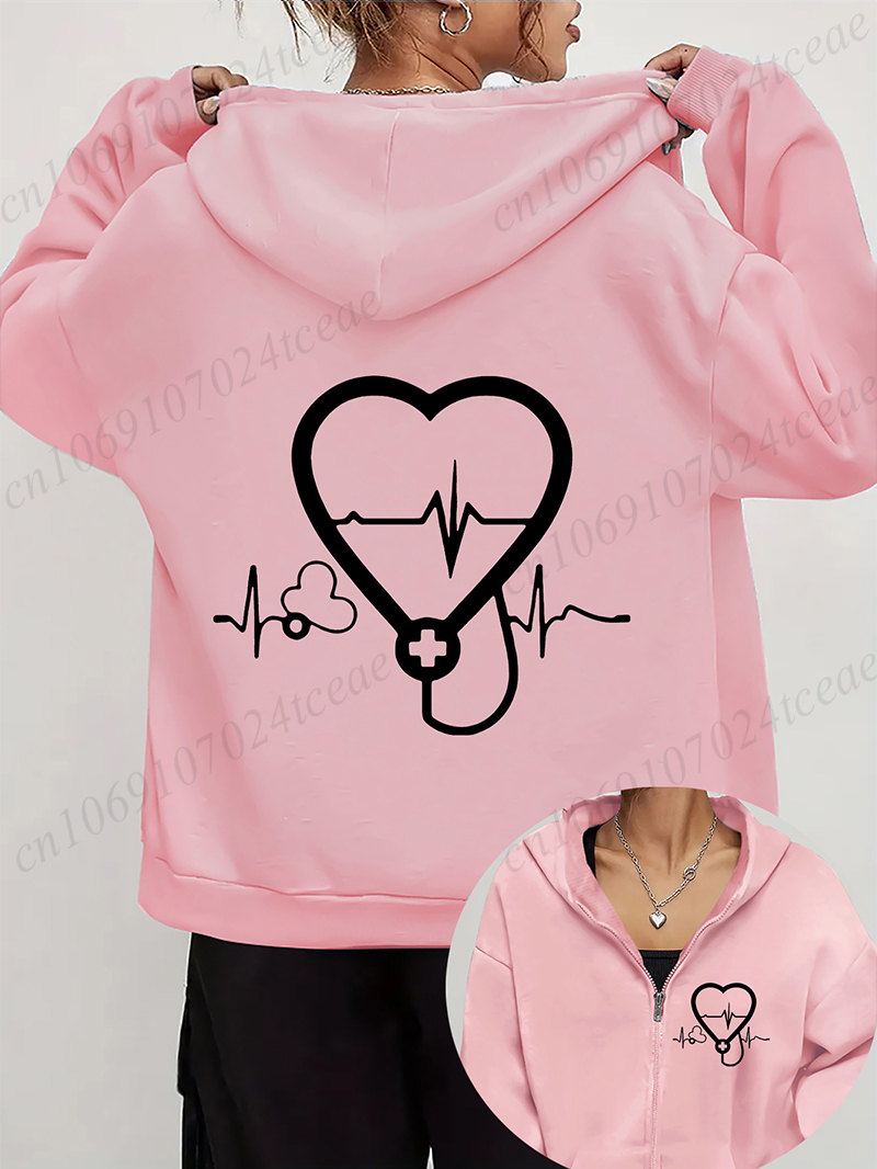 Femmes automne hiver sweats à  - Women'S Fashion Zip Hoodie avis et prix