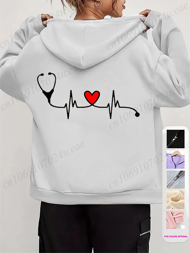 Femmes automne hiver sweats à  - Women'S Fashion Zip Hoodie avis et prix