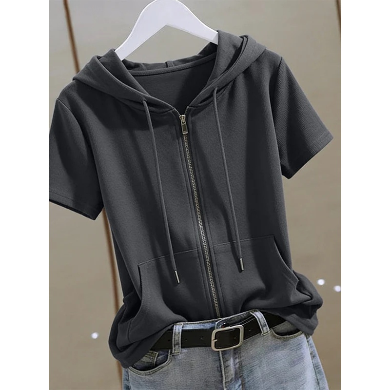 Sweat à capuche d'été à manche - Women'S Fashion Zip Hoodie avis et prix