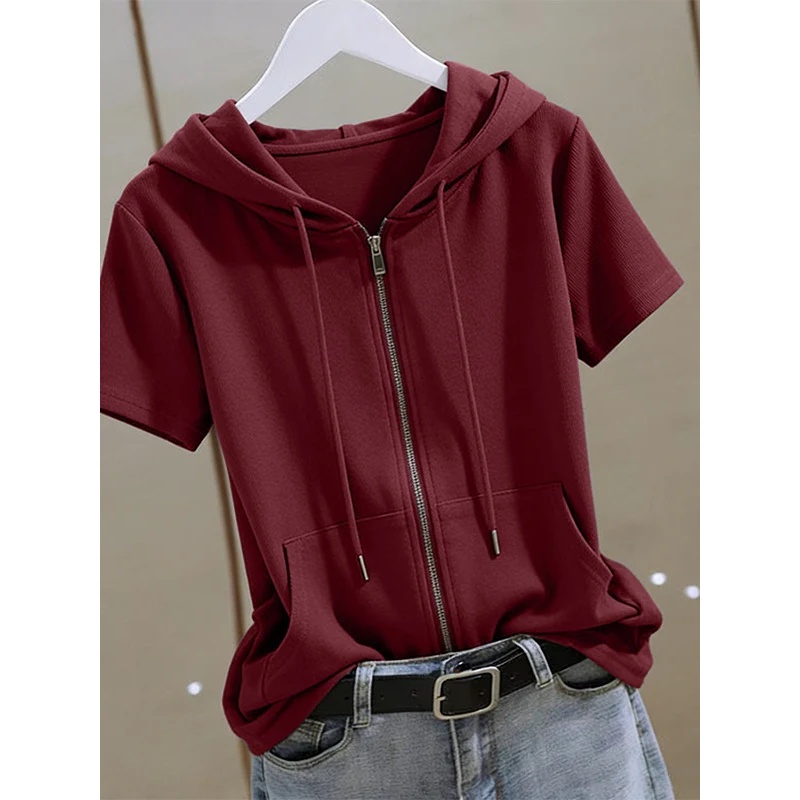 Sweat à capuche d'été à manche - Women'S Fashion Zip Hoodie avis et prix