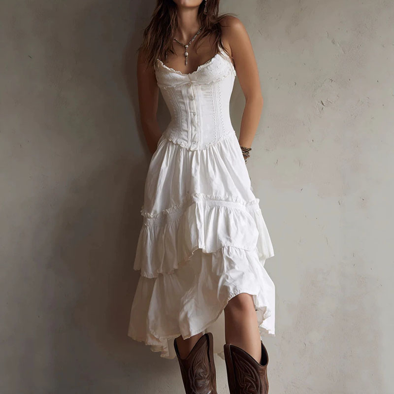 Robe d'été asymétrique à volan - Women Fashion Ideas avis et prix