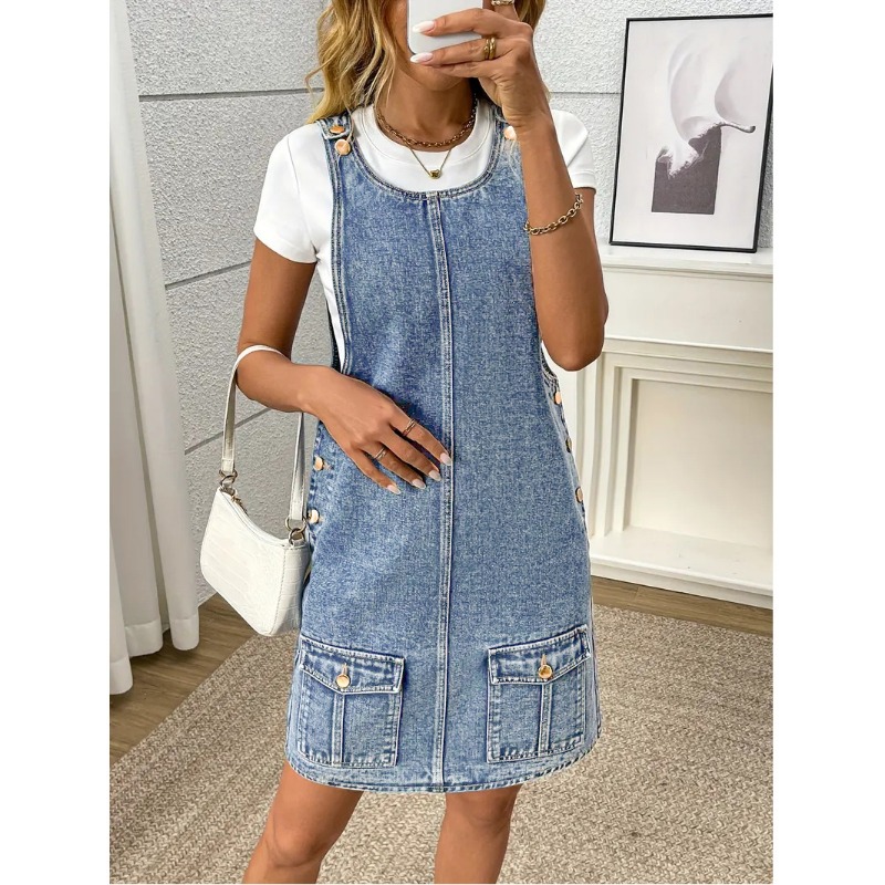 Robe Salopette en Jean Y2K Cor - Women'S Fashion Overalls avis et prix