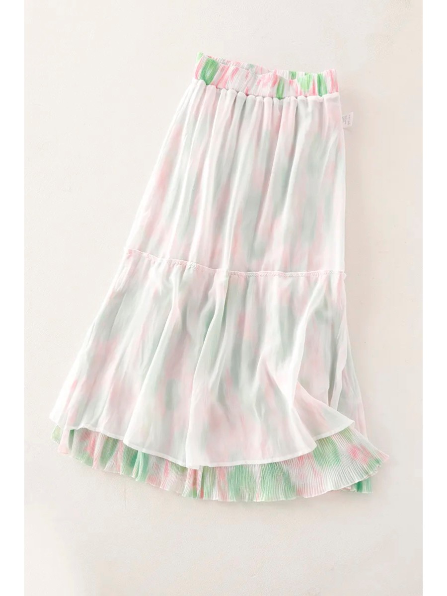 Jupe plissée en mousseline de  - Pleated Skirt Women avis et prix