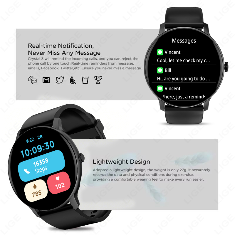 Montre connectée LIGE 2026 NOU - Women Fashion Week 2026 avis et prix