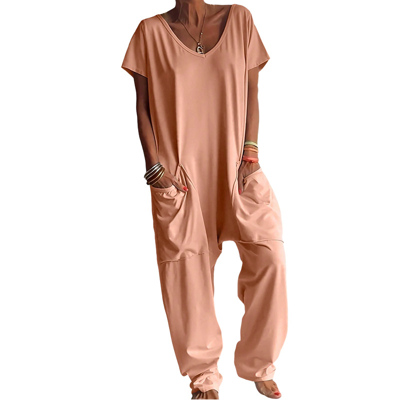 Combinaisons amples à col en V - Women'S Fashion Overalls avis et prix