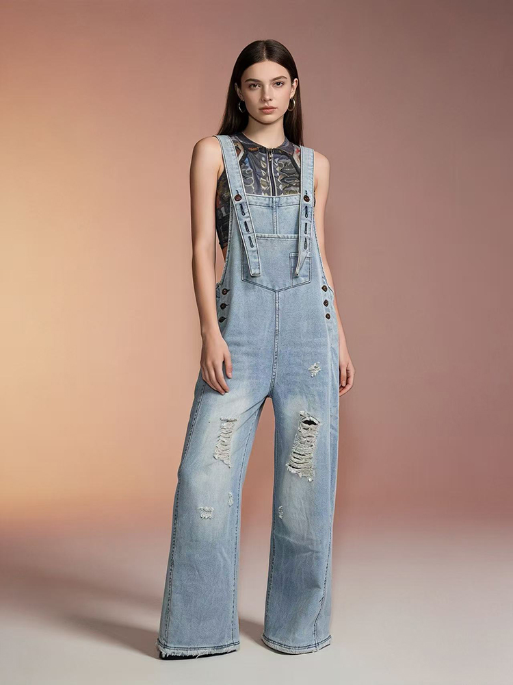 Nouvelle Combinaison en jean d - Women'S Fashion Overalls avis et prix