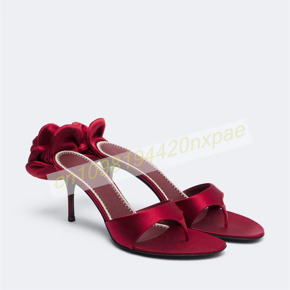 Sandales mules en satin rouge  - Slip Dress Satin avis et prix