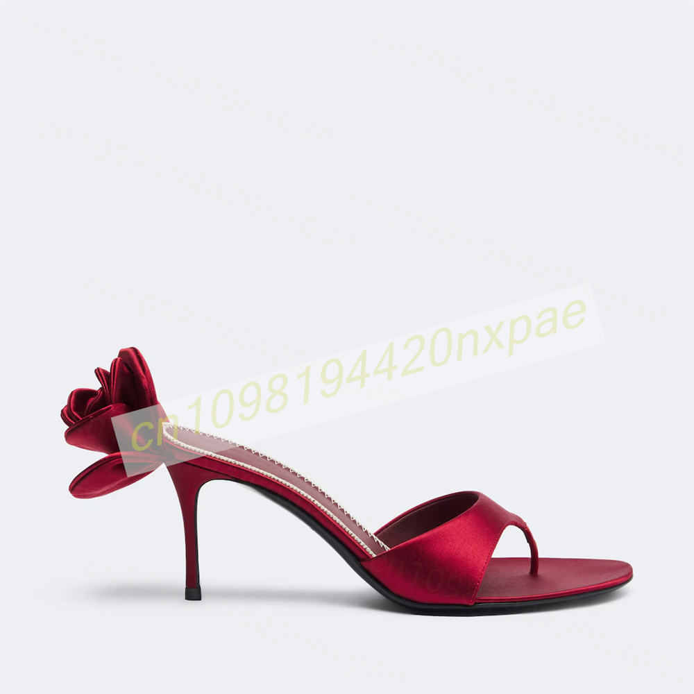 Sandales mules en satin rouge  - Slip Dress Satin avis et prix