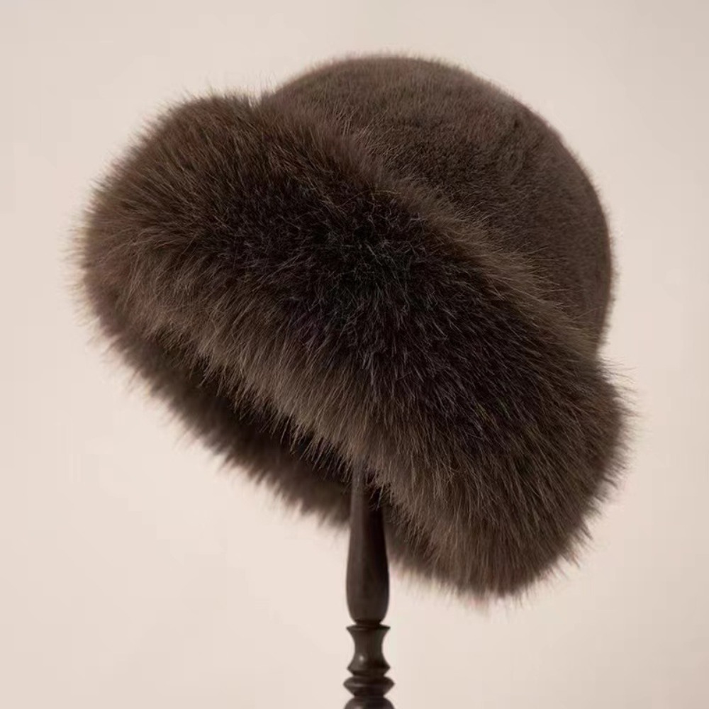Chapeau chaud en fourrure moel - Bucket Hat Women avis et prix