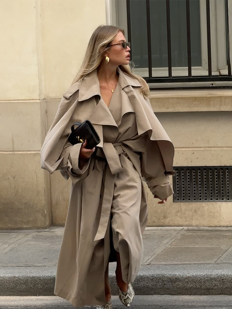 Trench-Coat à revers solide po - Women'S Fashion Raincoat avis et prix